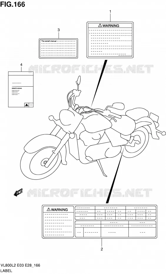 ETIKET (VL800CL2 E03) Suzuki MOTO 800 VOLUSIA 2012  VL800 L2/VL800T L2/VL800C L2