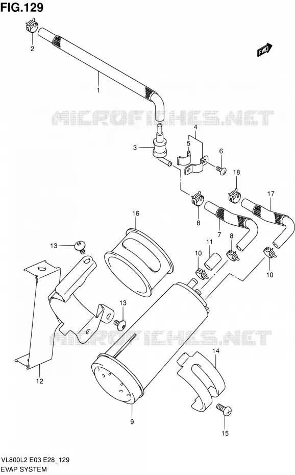 FUEL EVAP SYSTEM (VL800L2 E33) Suzuki MOTO 800 VOLUSIA 2012  VL800 L2/VL800T L2/VL800C L2