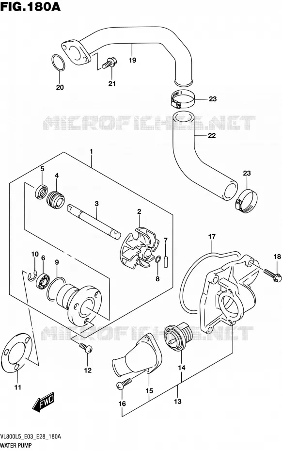 WATERPOMP Suzuki MOTO 800 BOULEVARD 2015  VL800 L5/VL800T L5 (E03,E28)