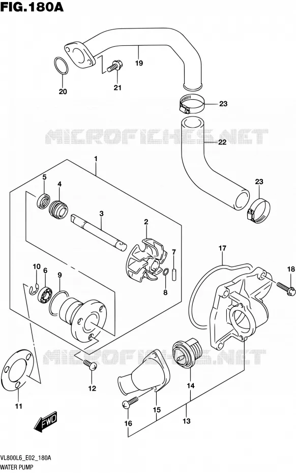WATERPOMP Suzuki MOTO 800 BOULEVARD 2016  VL800 L6 (E19)