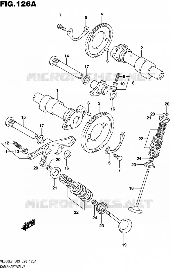 NOKKENAS - VALVES Suzuki MOTO 800 BOULEVARD 2017  VL800 L7/VL800T L7 (E03,E28,E33)