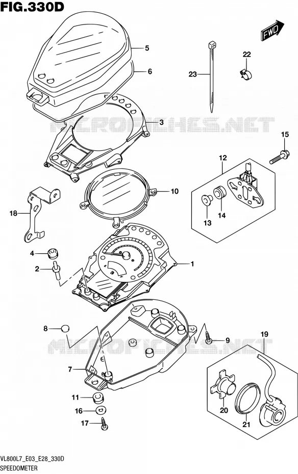SNELHEIDSMETER (VL800TL7 E03) Suzuki MOTO 800 BOULEVARD 2017  VL800 L7/VL800T L7 (E03,E28,E33)