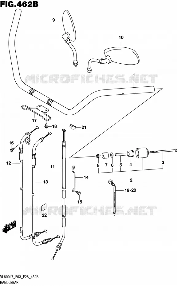 STUUR (VL800L7 E28) Suzuki MOTO 800 BOULEVARD 2017  VL800 L7/VL800T L7 (E03,E28,E33)