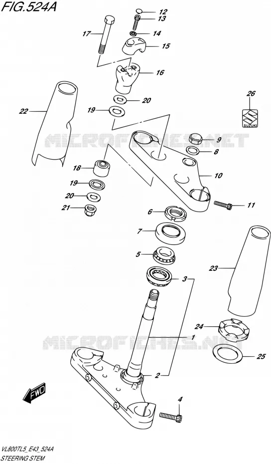STUURKOLOM Suzuki MOTO 800 BOULEVARD 2015  VL800T L5 (E43)