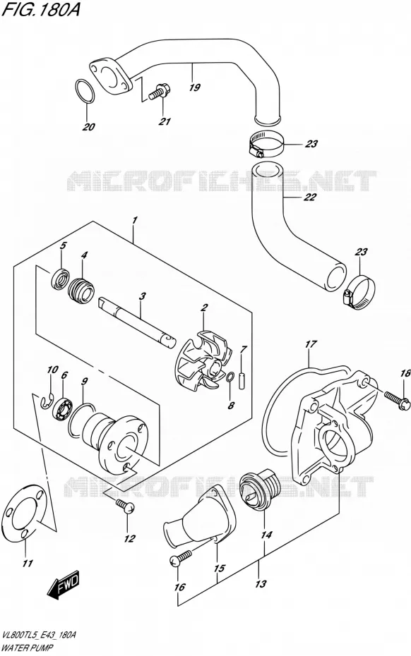 WATERPOMP Suzuki MOTO 800 BOULEVARD 2015  VL800T L5 (E43)