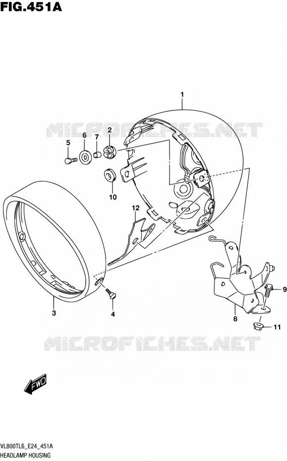 HEADLIGHT BOWL Suzuki MOTO 800 BOULEVARD 2016  VL800T L6 (E24)