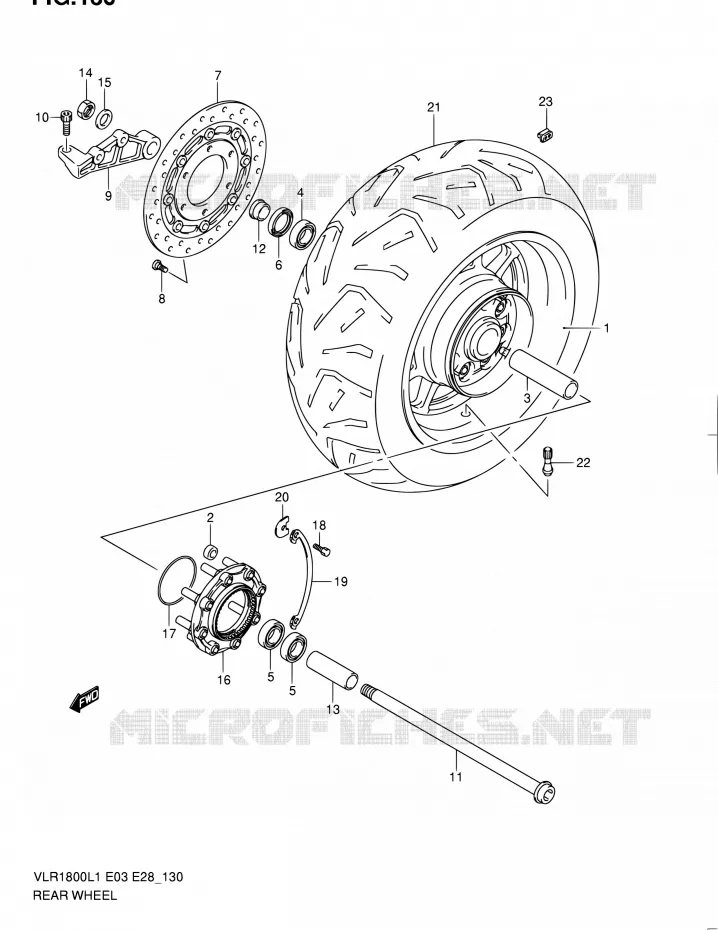 ACHTERWIEL (VLR1800L1 E28) Suzuki MOTO 1800 INTRUDER 2011  VLR1800 L1/VLR1800T L1 (E03,E28,E33)