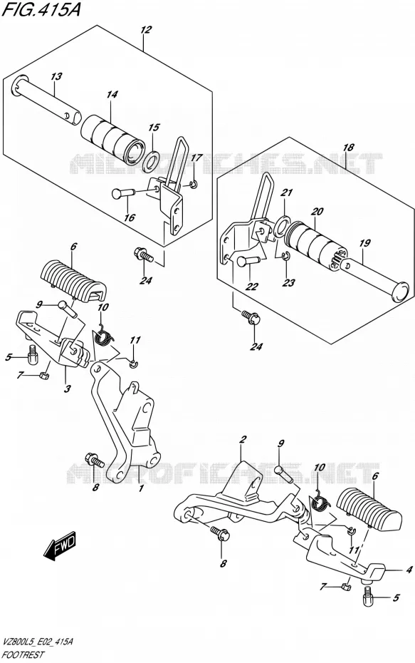 FOOTREST Suzuki MOTO 800 INTRUDER 2015  VZ800 L5 (E19)