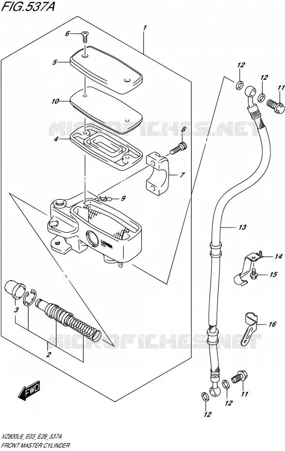 FRONT HOOFDREMCILINDER (VZ800L6 E03) Suzuki MOTO 800 MARAUDER 2016  VZ800 L6 (E03,E28,E33)