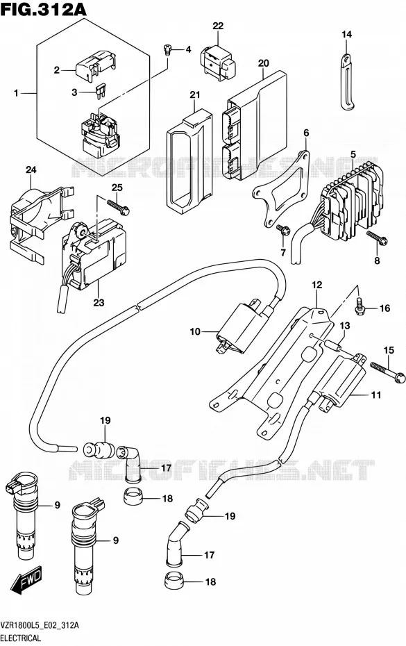 ELEKTRISCH (VZR1800L5 E02) Suzuki MOTO 1800 INTRUDER 2015  VZR1800BZ L5 (E19)