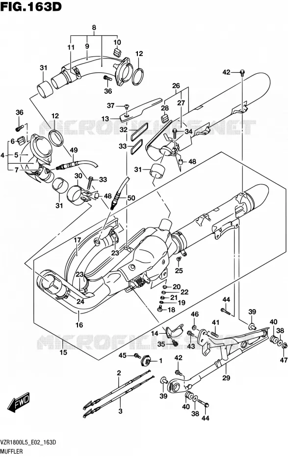 GELUIDDEMPER (VZR1800BZL5 E02) Suzuki MOTO 1800 INTRUDER 2015  VZR1800 L5 (E19)