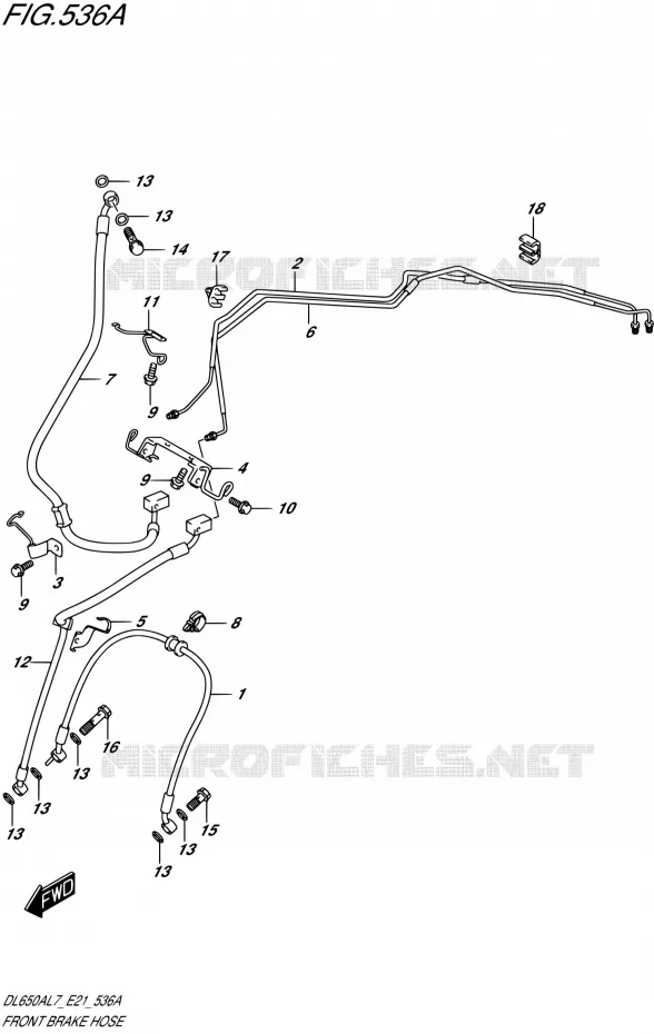 FRONT REMSLANG Suzuki MOTO 650 V-STROM 2017  DL650XAL7 E21