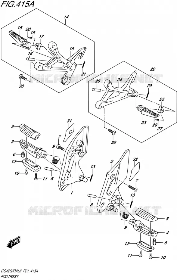 FOOTREST Suzuki MOTO 250 GSX-R 2018  GSX250RA L8/GSX250RZA L8 P21
