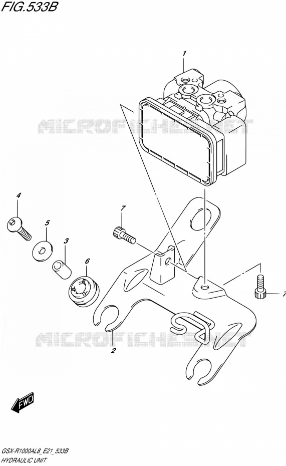 ABSE HYDRAULIQUE (GSX-R1000RZAL8 E21) Suzuki MOTO 1000 GSX-R 2018  GSX-R1000RZAL8 / GSX-R1000RAL8 E21