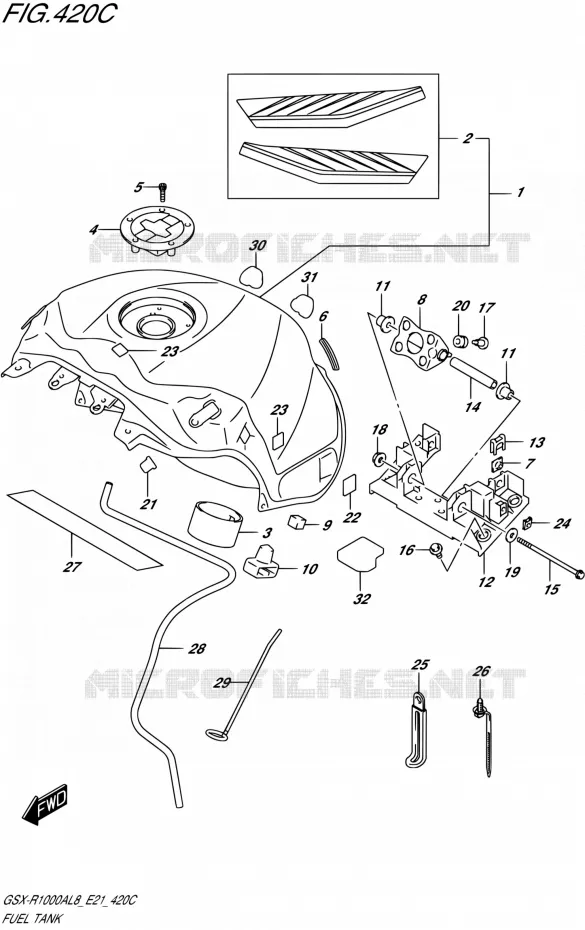 BENZINETANKS (GSX-R1000RZAL8 E21) Suzuki MOTO 1000 GSX-R 2018  GSX-R1000RZAL8 / GSX-R1000RAL8 E21