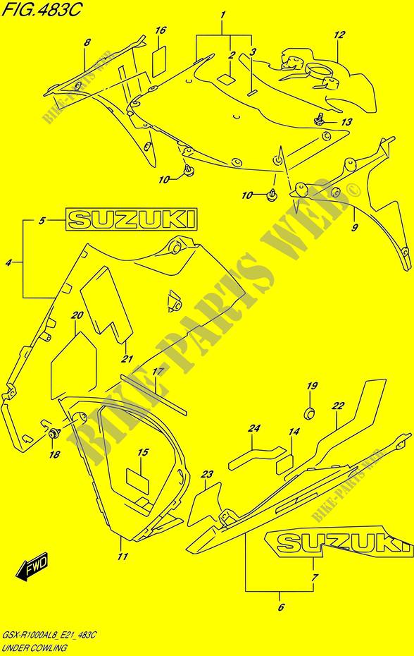 ONDERAANKLEDINGUR (GSX R1000RZAL8 E21) voor Suzuki GSX-R 1000 2018