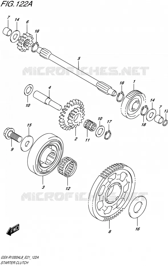 STARTMOTOR CLUTCH Suzuki MOTO 1000 GSX-R 2018  GSX-R1000RZAL8 / GSX-R1000RAL8 E21
