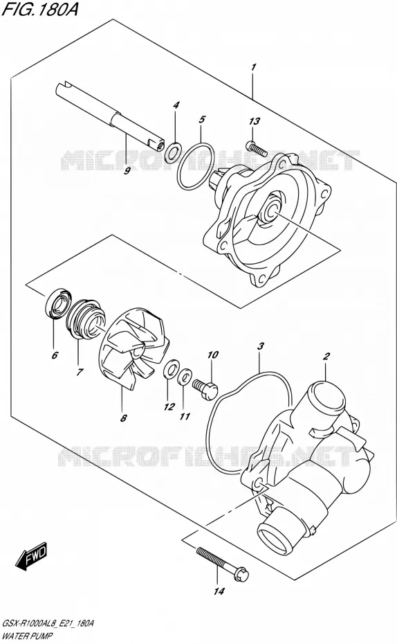 WATERPOMP Suzuki MOTO 1000 GSX-R 2018  GSX-R1000RZAL8 / GSX-R1000RAL8 E21
