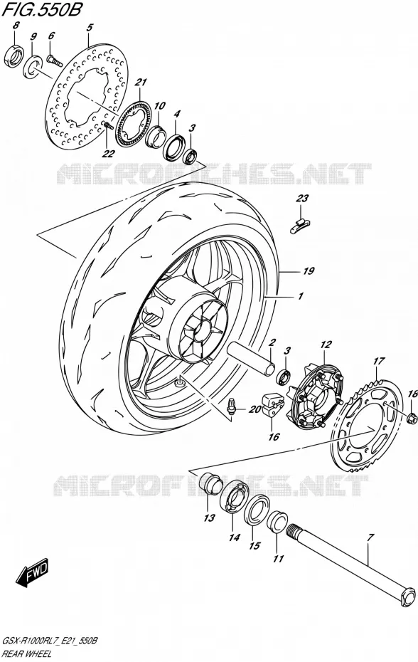 ACHTERWIELSX-R1000RZL7 E21) Suzuki MOTO 1000 GSX-R 2017  GSX-R1000RL7 / GSX-R1000RZL7 E21