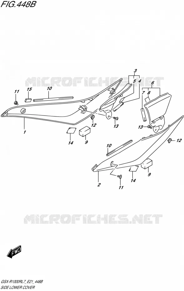 ACHTERZIJ KUIPR (GSX-R1000RZL7 E21) Suzuki MOTO 1000 GSX-R 2017  GSX-R1000RL7 / GSX-R1000RZL7 E21
