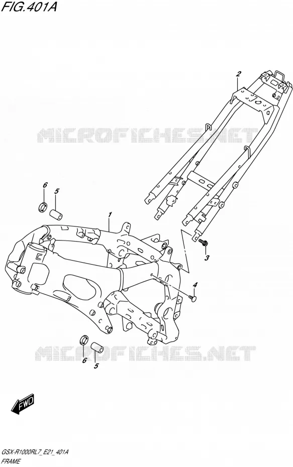 FRAME Suzuki MOTO 1000 GSX-R 2017  GSX-R1000RL7 / GSX-R1000RZL7 E21