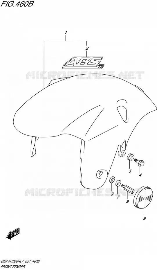 FRONT FENDERSX-R1000RZL7 E21) Suzuki MOTO 1000 GSX-R 2017  GSX-R1000RL7 / GSX-R1000RZL7 E21