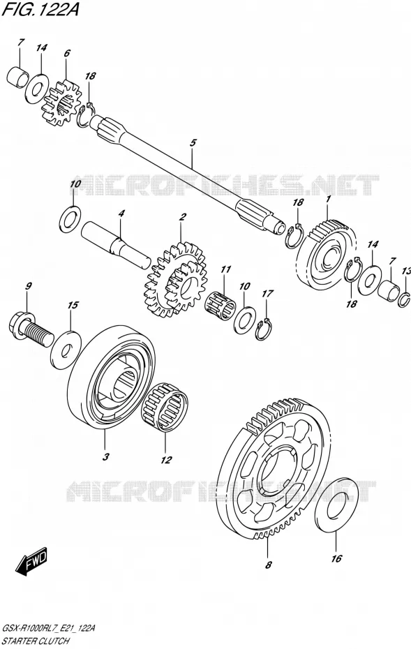 STARTMOTOR CLUTCH Suzuki MOTO 1000 GSX-R 2017  GSX-R1000RL7 / GSX-R1000RZL7 E21