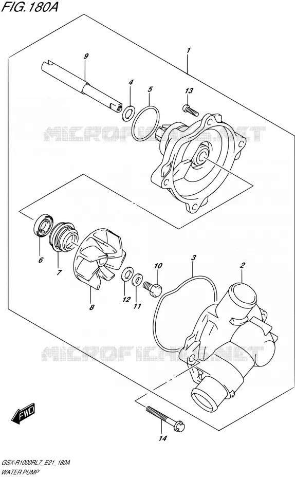 WATERPOMP Suzuki MOTO 1000 GSX-R 2017  GSX-R1000RL7 / GSX-R1000RZL7 E21