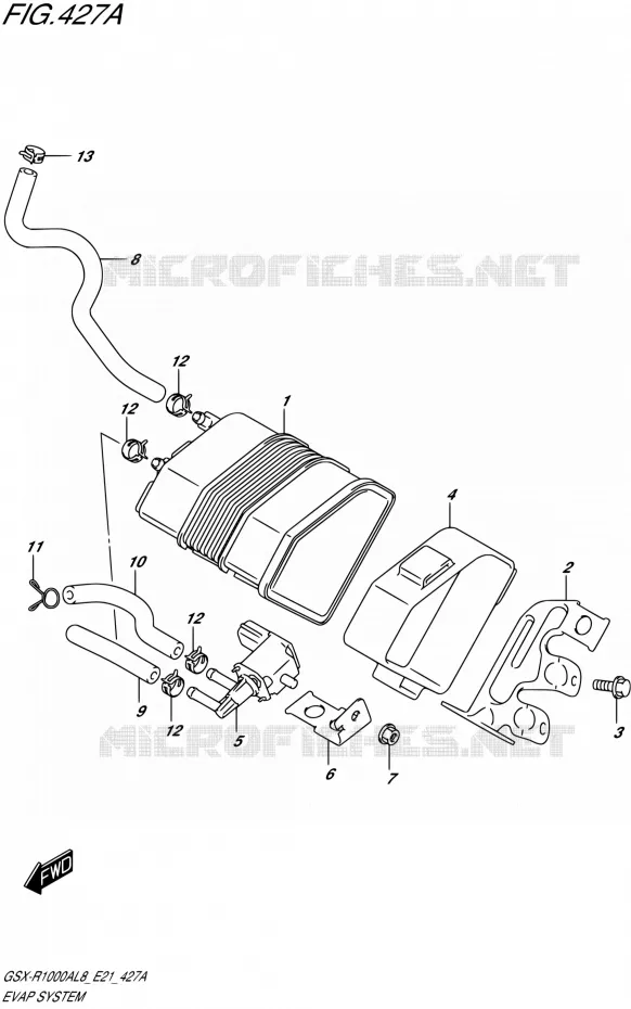 FUEL EVAP SYSTEM Suzuki MOTO 1000 GSX-R 2018  GSX-R1000AL8 E21