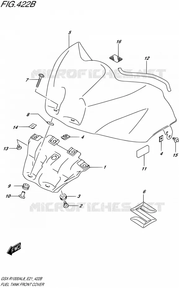 FUEL TANK VOORKLEPER (GSX-R1000AL8 E21) (FOR YKV) Suzuki MOTO 1000 GSX-R 2018  GSX-R1000AL8 E21