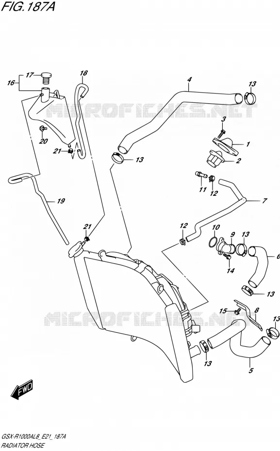 RADIATOR SLANG Suzuki MOTO 1000 GSX-R 2018  GSX-R1000AL8 E21