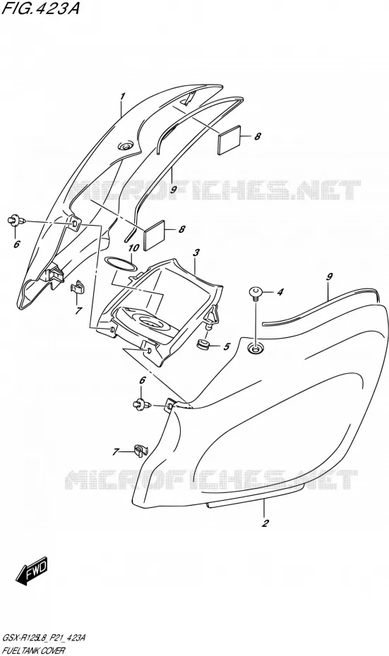 FUEL TANK - COVERS (GSX-R125RL) Suzuki MOTO 125 GSX-R 2018  GSX-R125L8 P21