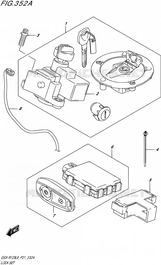 LOCK SET Suzuki MOTO 125 GSX-R 2018  GSX-R125L8 P21