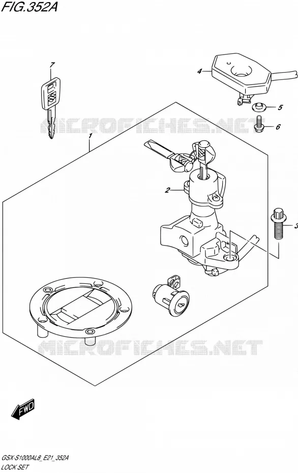 LOCK SETRE (GSX-S1000AL8 E21) Suzuki MOTO 1000 GSX-S 2018  GSX-S1000AL8 / GSX-S1000ZAL8 / GSX-S1000YAL8 E21