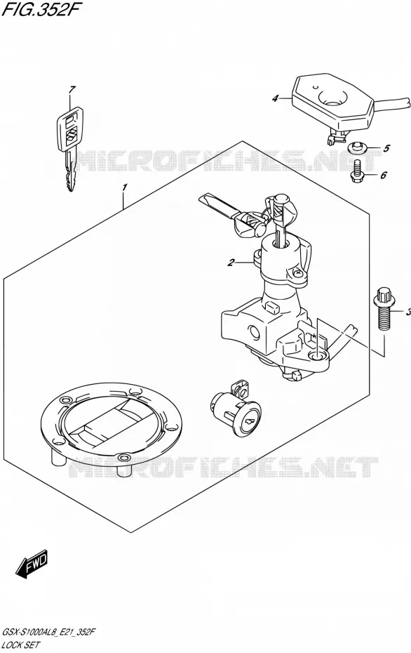 LOCK SETRE (GSX-S1000YAUFL8 E21) Suzuki MOTO 1000 GSX-S 2018  GSX-S1000AL8 / GSX-S1000ZAL8 / GSX-S1000YAL8 E21