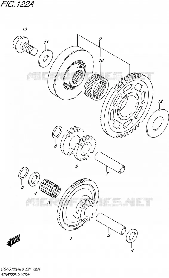 STARTMOTOR CLUTCH Suzuki MOTO 1000 GSX-S 2018  GSX-S1000AL8 / GSX-S1000ZAL8 / GSX-S1000YAL8 E21