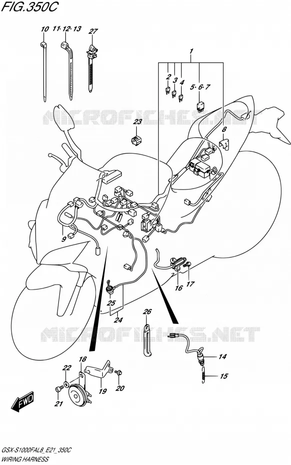 BEDRADINGISCEAU (GSX-S1000FZAL8 E21) Suzuki MOTO 1000 GSX-S 2018  GSX-S1000FAL8 / GSX-S1000FZAL8 E21