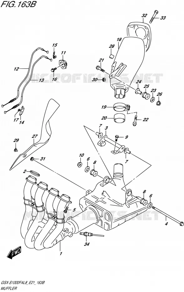 GELUIDDEMPERSX-S1000FAUFL8 E21) Suzuki MOTO 1000 GSX-S 2018  GSX-S1000FAL8 / GSX-S1000FZAL8 E21