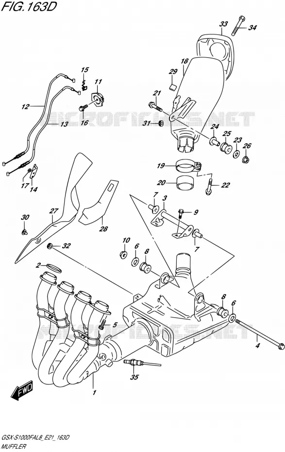 GELUIDDEMPERSX-S1000FZAUFL8 E21) Suzuki MOTO 1000 GSX-S 2018  GSX-S1000FAL8 / GSX-S1000FZAL8 E21
