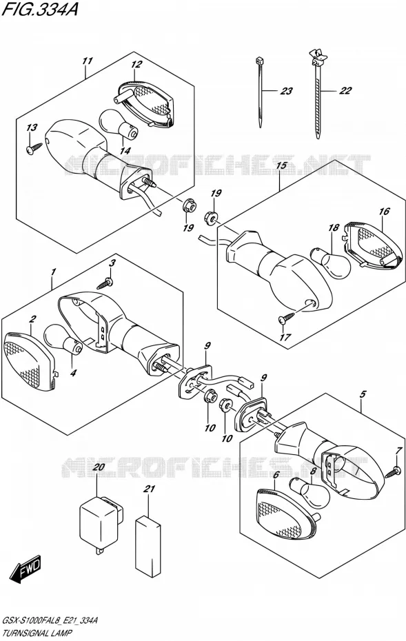 INDICATOREN Suzuki MOTO 1000 GSX-S 2018  GSX-S1000FAL8 / GSX-S1000FZAL8 E21