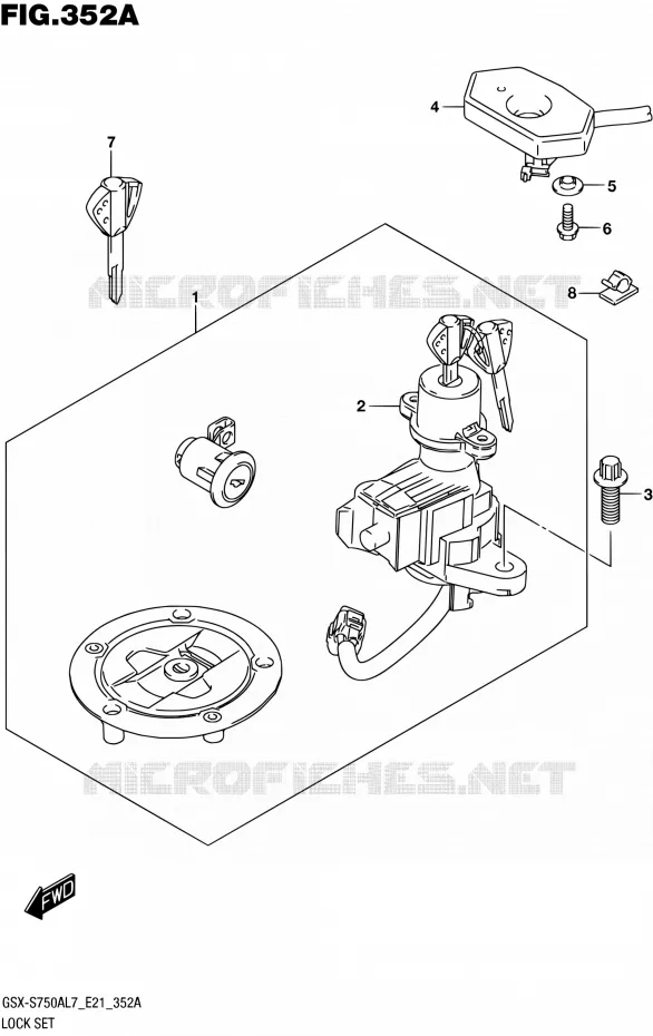 LOCK SET Suzuki MOTO 750 GSX-S 2017  GSX-S750AL7 E21
