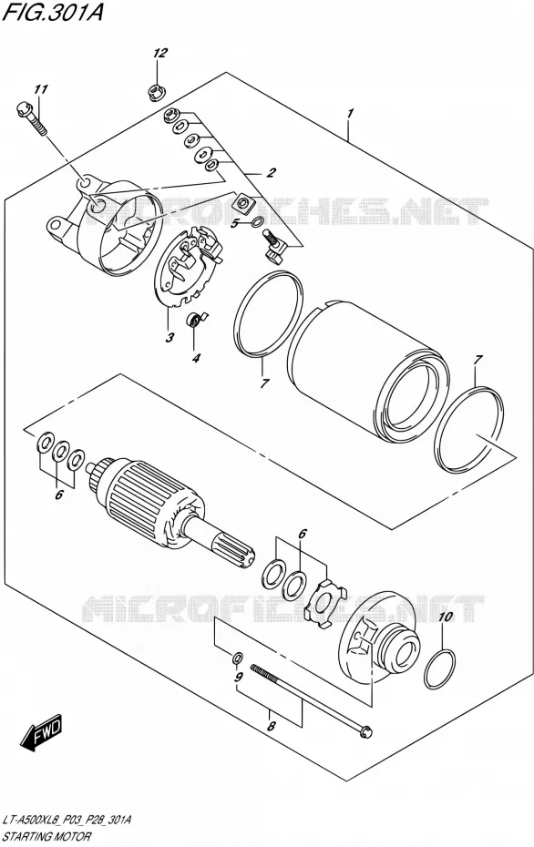 STARTMOTOR Suzuki QUAD 500 KINGQUAD 2018  LT-A500X L8 (P03)