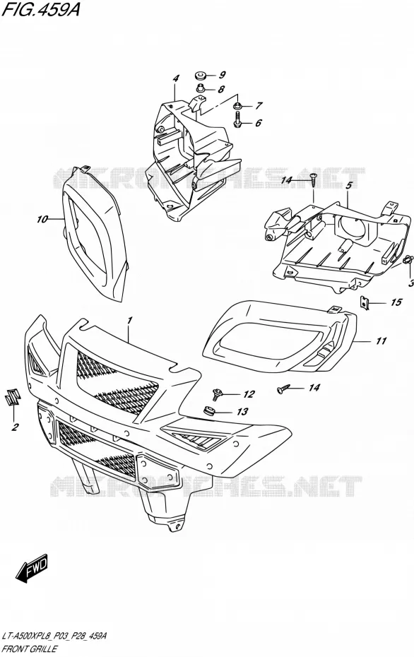 VOORBUMPER - KOPLAMPHUIS03) Suzuki QUAD 500 KINGQUAD 2018  LT-A500XP L8 (P03)