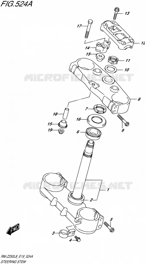 STUURKOLOM Suzuki MOTO 250 RM-Z 2018  RM-Z250L8 E19