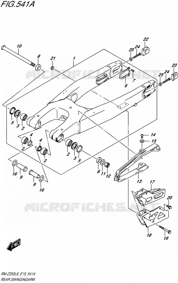 SWINGARM Suzuki MOTO 250 RM-Z 2018  RM-Z250L8 E19