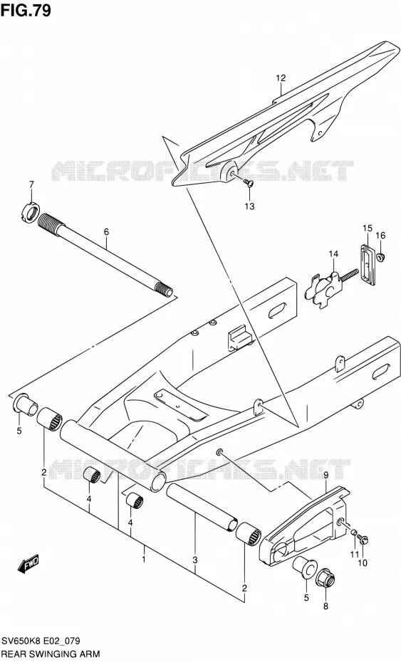 SWINGARM Suzuki MOTO 650 SV 2008  SV650K8(E2)