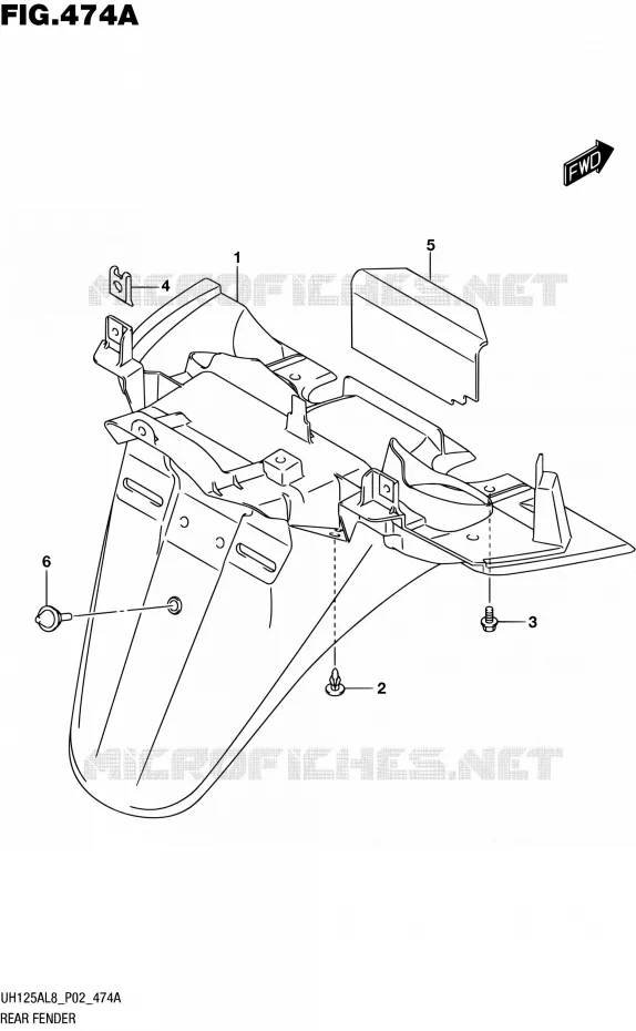 ACHTERSPATBORD Suzuki SCOOTER 125 BURGMAN 2018  UH125AL8 P02