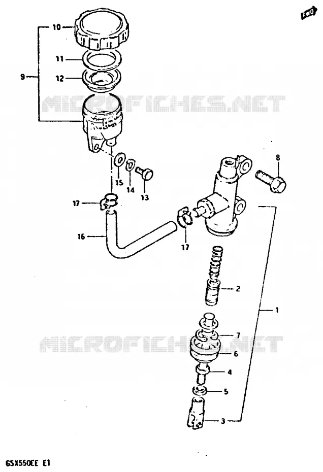 ACHTER HOOFDREMCILINDER Suzuki MOTO 550 GSX-E 1983  GSX550ED(E1)