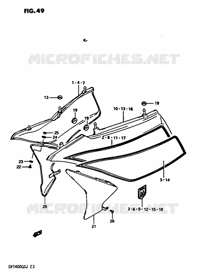 ACHTER KUIP MODEL G Suzuki MOTO 1400 CAVALCADE 1986  GV1400GCG(G/H/J)