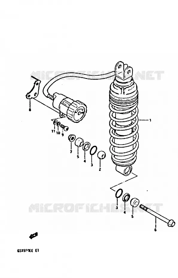 ACHTER SCHOKDEMPER (GSX550ED/EE) Suzuki MOTO 550 GSX-E 1984  GSX550ESE(E1)